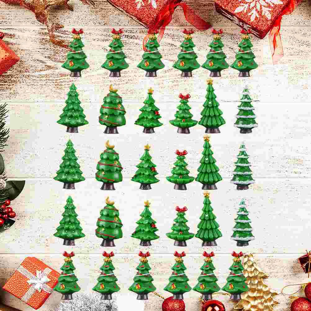 

Christmas Tree Resin Decor Miniature Ornament Mini Desktop Ornaments Microlandscape Craft Table Landscape Crafts Decorations