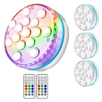 submersible led lights with remote pool lights waterproof 15 led beads 16 rgb color underwater led lights 4 packs