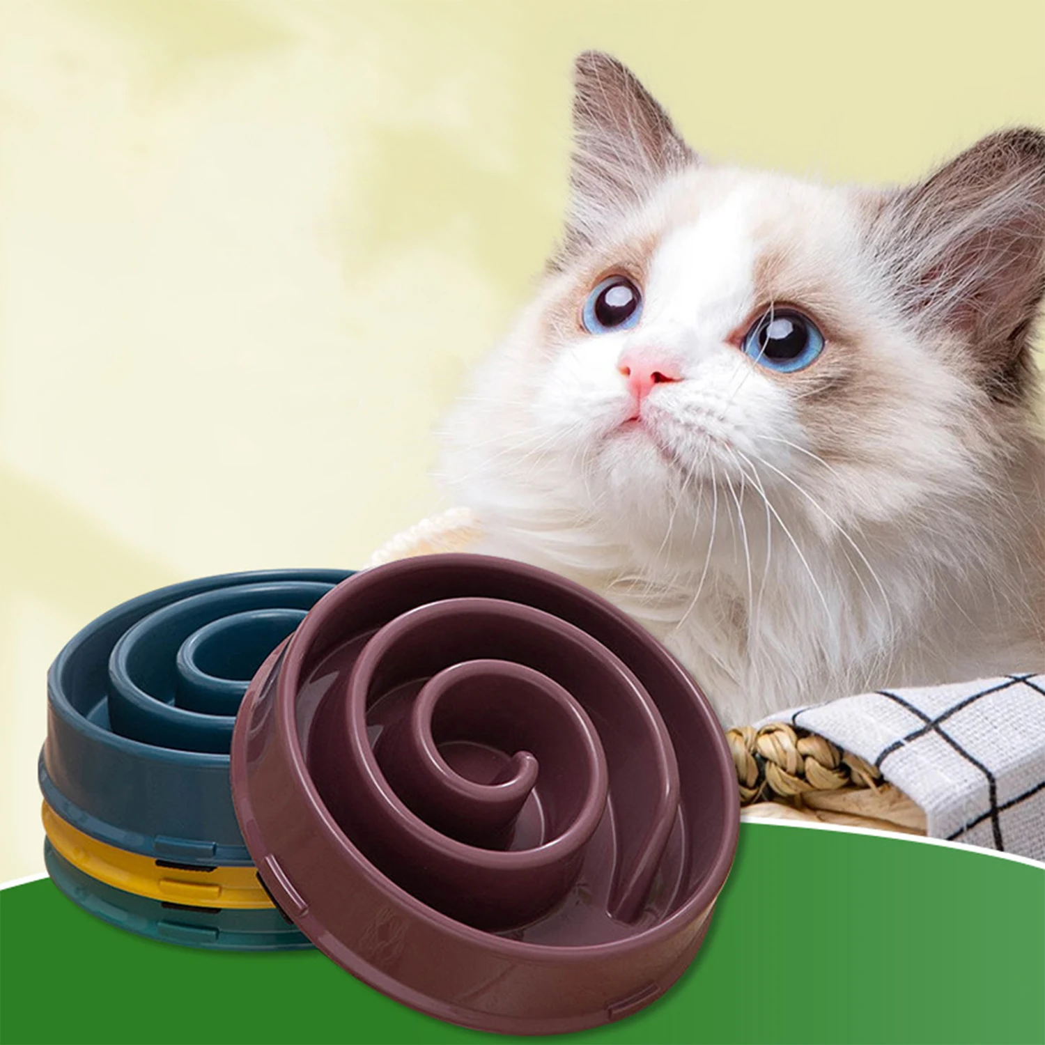 Миска для медленного кормления домашних питомцев нескользящая не удушная поднос