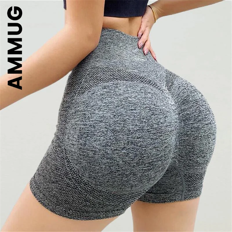 

Ammug бесшовная новая одежда для фитнеса, тренажерного зала, леггинсы, женские шорты с высокой талией, спортивные шорты для йоги, женские шорты...