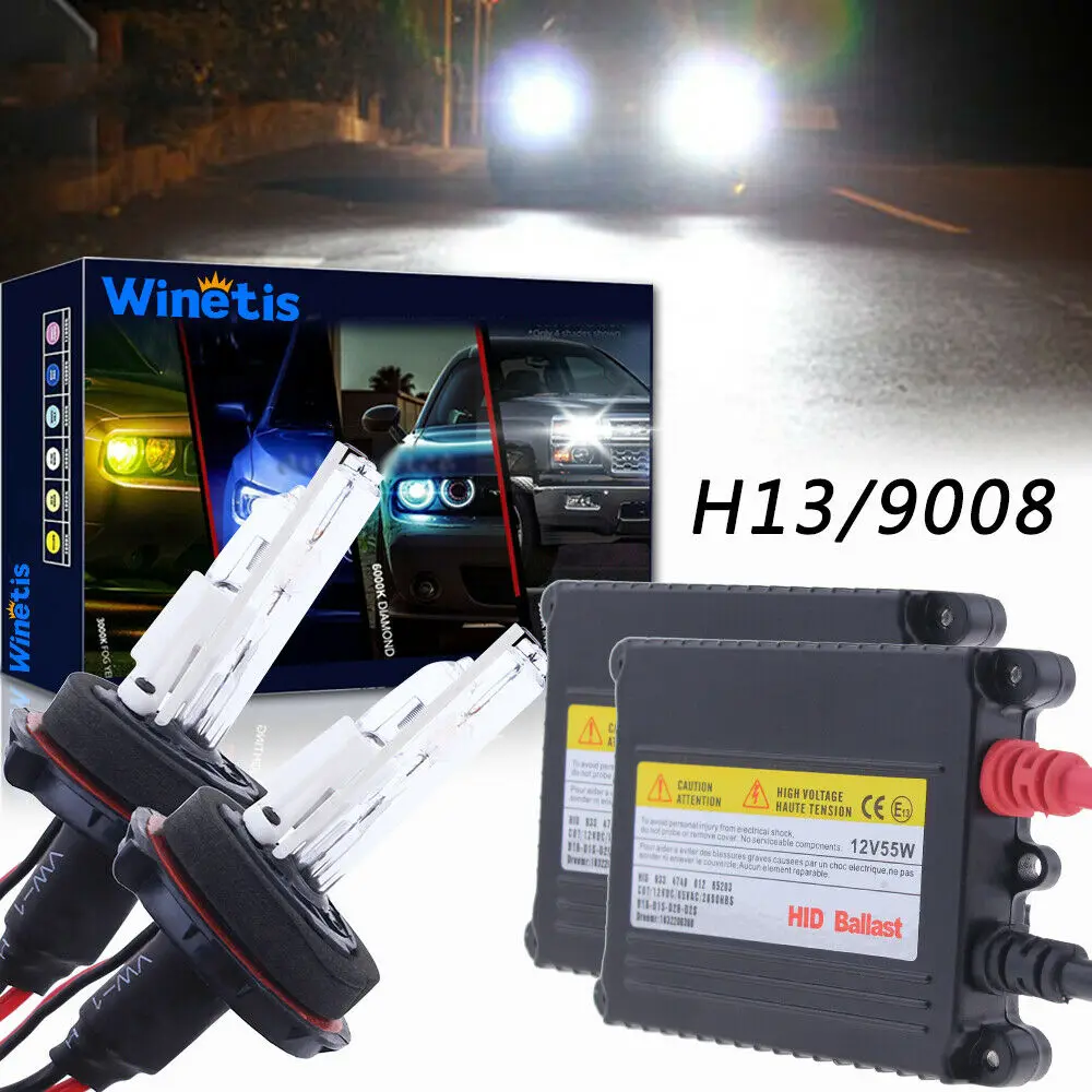 

55W H13 Halogen Hi-Lo Hid Headlight Bulbs For Ford F-250 F-350 2005-2016 6000K