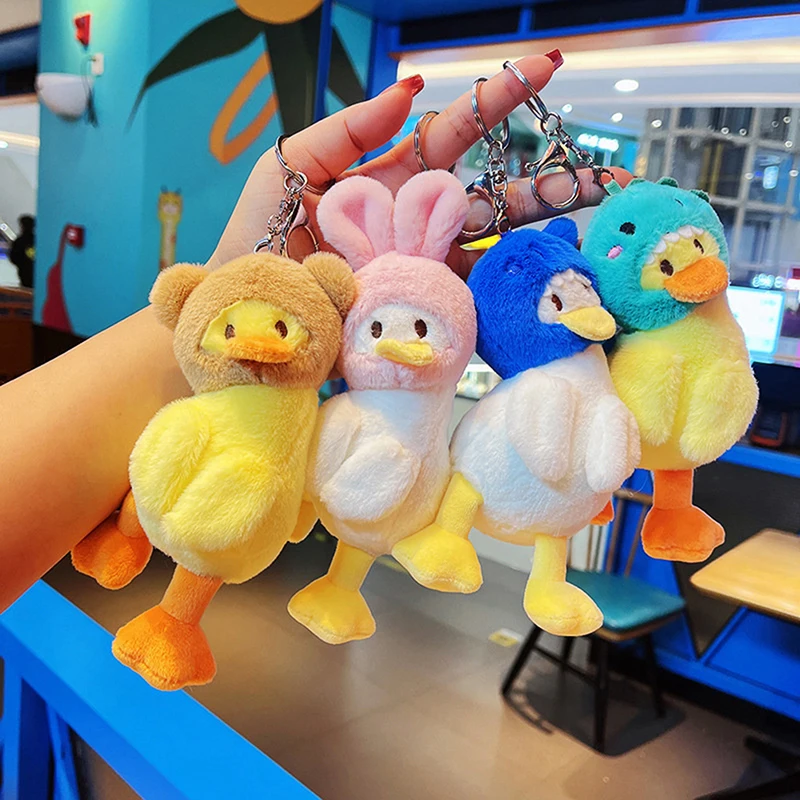

Creative Backpack Boys And Girls Doll Bag Pendant Fashione Doll The New Series Of Funny Head Duck Stuffed Toy Car key Chain