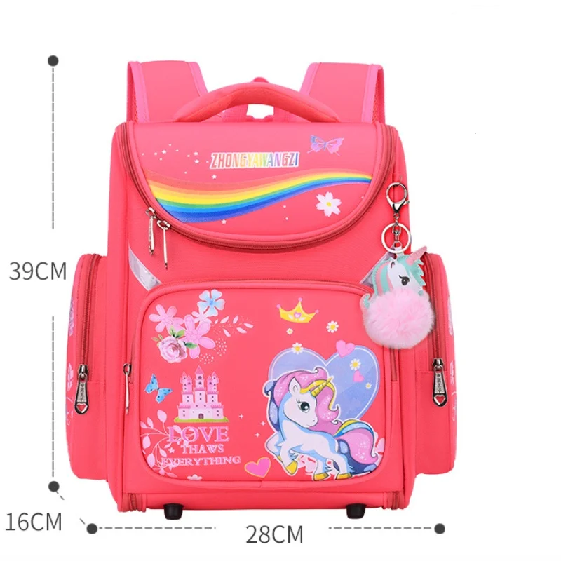 Primary Children Grade 1-3 Students Unicorn Fashion Backpacks 2022 New Girl Boy Cartoon Reflective Large Capacity Schoolbags Hot