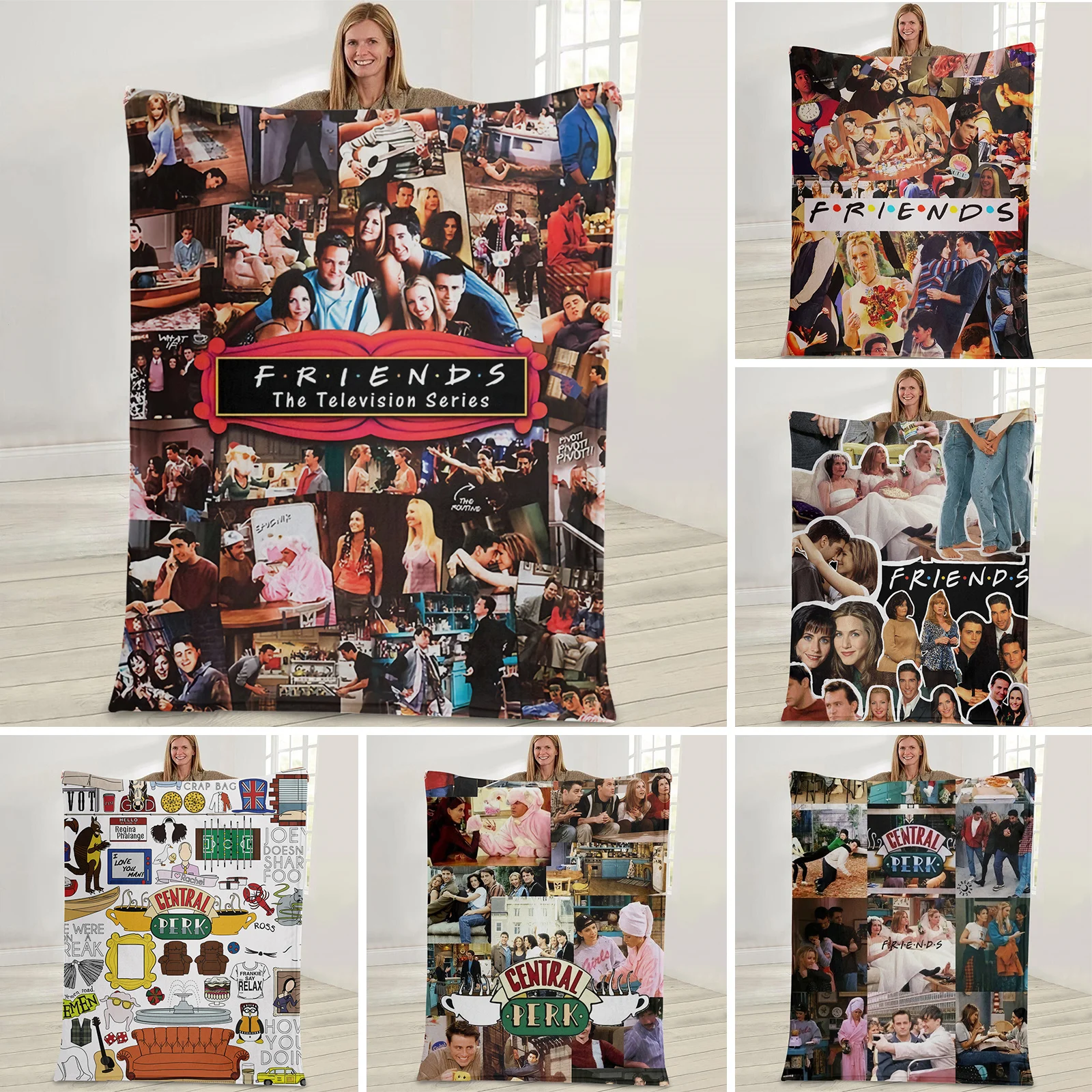 

Одеяла с принтом друзей, черное зимнее удобное теплое Флисовое одеяло, легкое одеяло для путешествий, ТВ-шоу