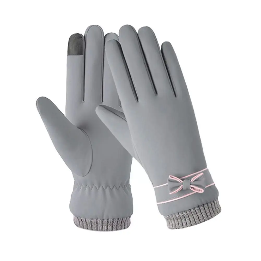 

Перчатки для сенсорного экрана, женские зимние теплые варежки, полные облегающие варежки, ветрозащитные флисовые варежки с пальцами L5M3