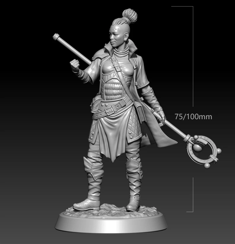 

1/24 75mm 1/18 100mm Resin Model Kits The Female Witch Warrior Unpainted No Color RW-489