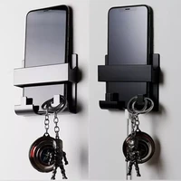 wall mount paste style mobile phone charging holder bracket rack for iphone keyring stand practical wall shelf hotel universal