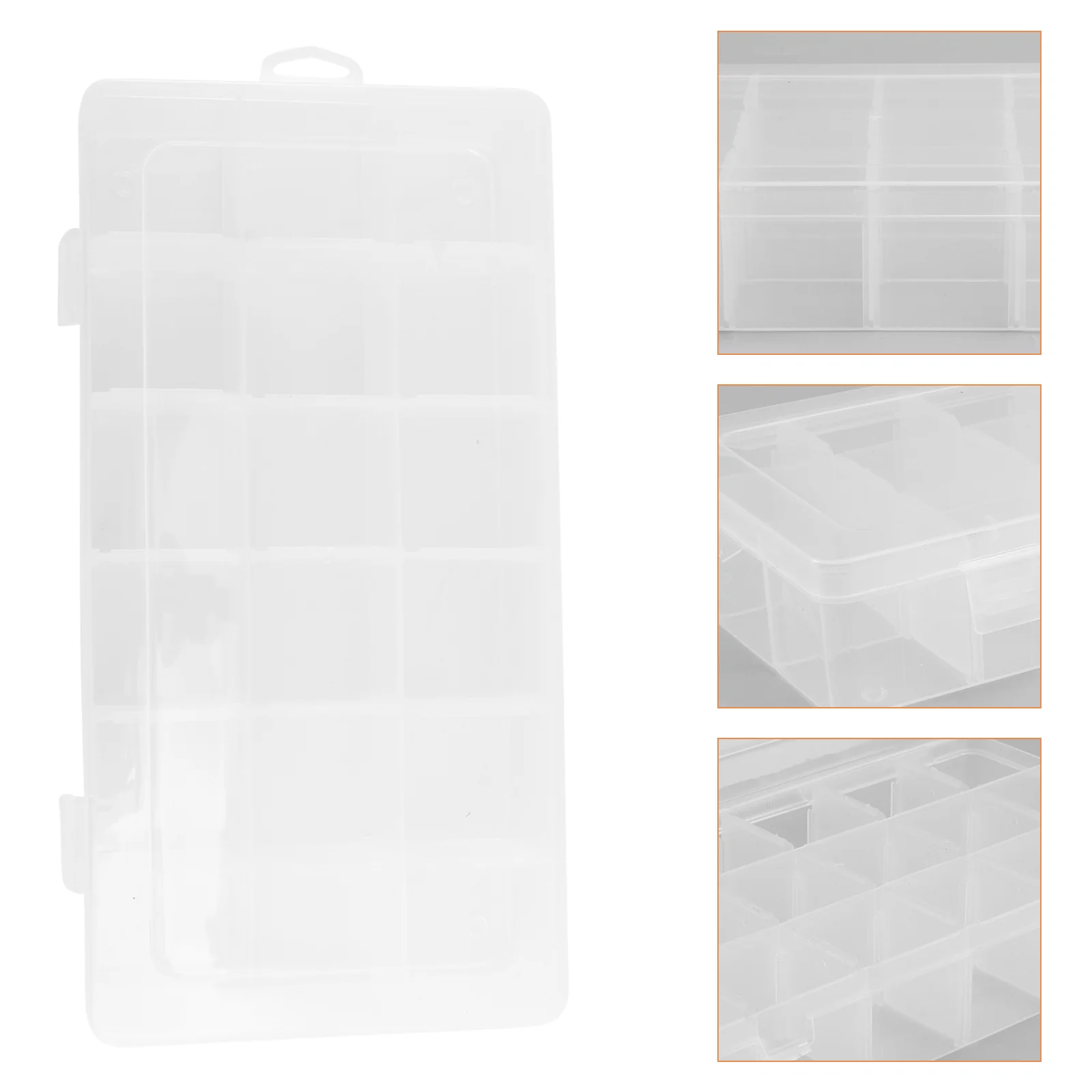 

2PCS 18-compartment Studs Box Transparent Storage Case Simple 18-compartment Earrings Box for Home