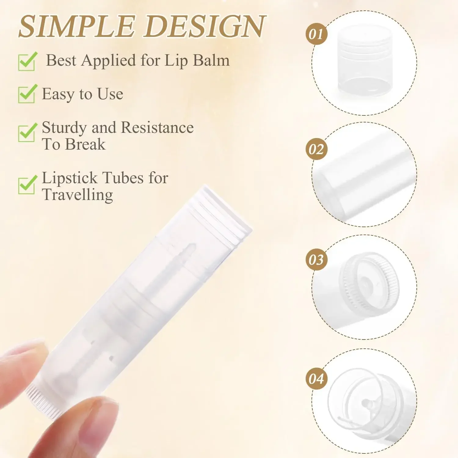 5 шт. г пустые многоразовые тюбики для бальзама губ с поворотным дном и крышкой