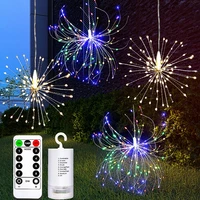 180 led firework string lights outdoor remote control hanging dandelion fairy light waterproof festival decoration lamps lights