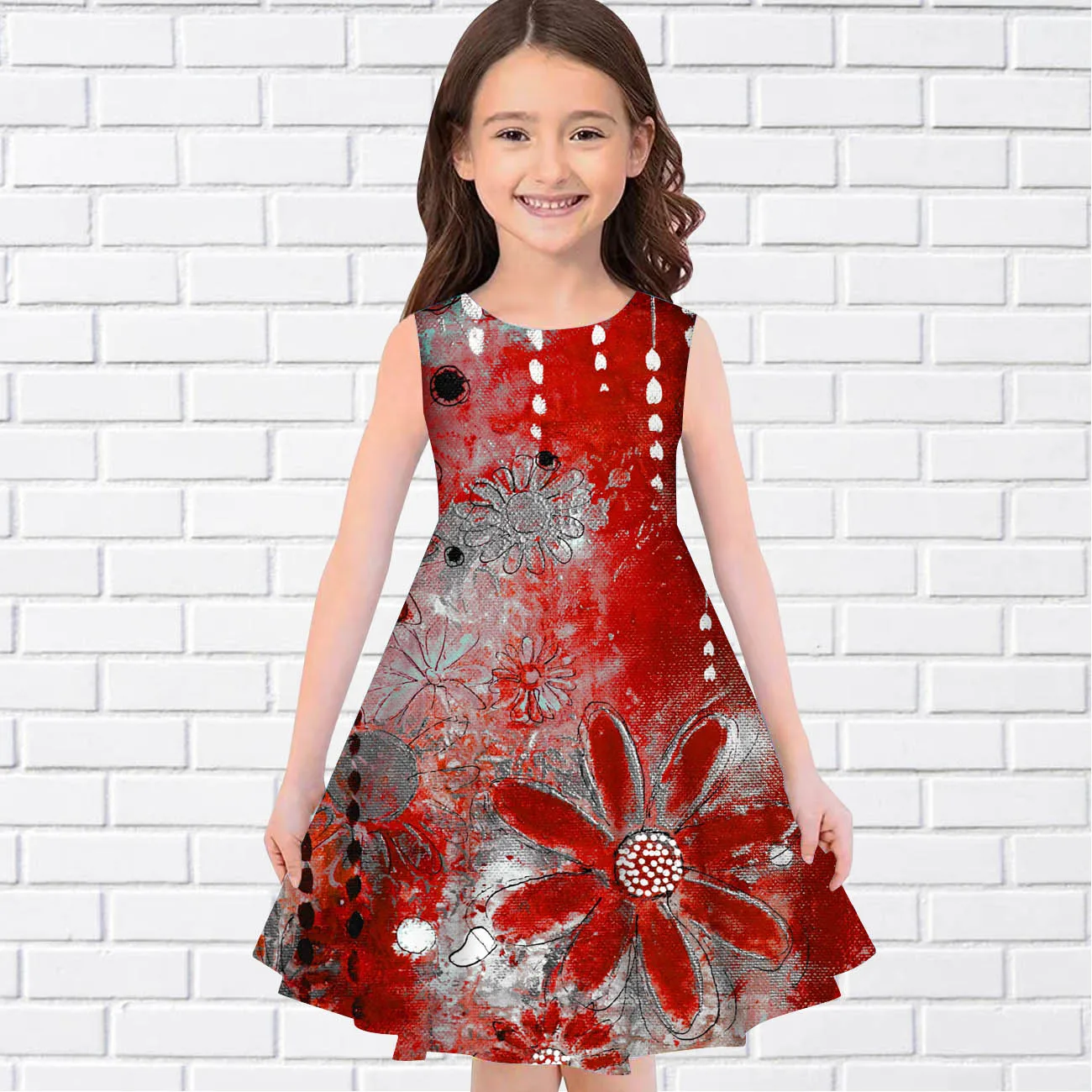 2022 летние платья для девочек с 3D цветочным принтом вечерние платье принцессы без