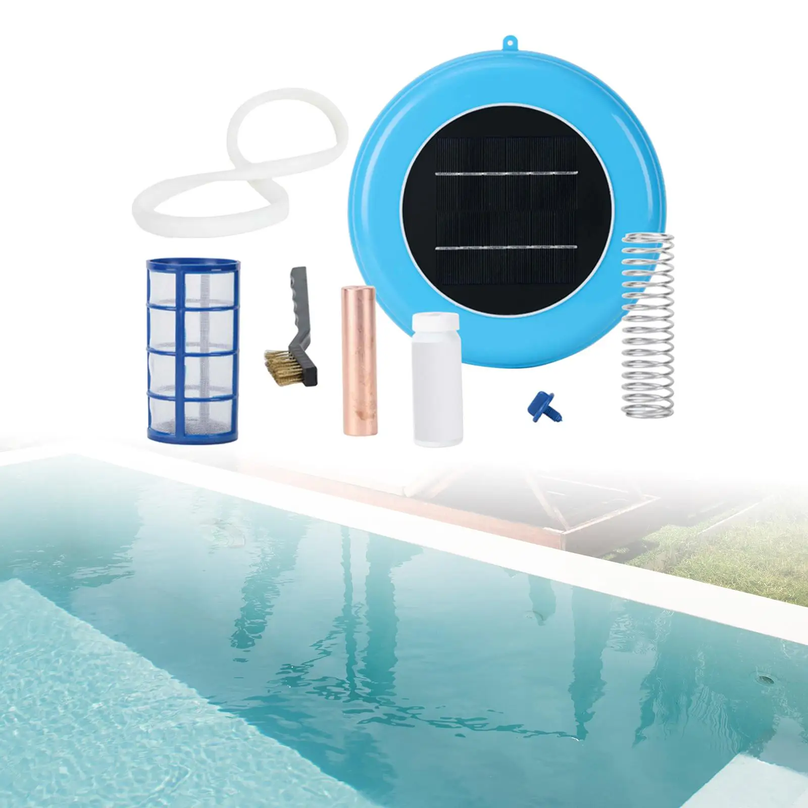 

Solar Powered Pool Ionizer Reduces Chlorine Durable Water Purifier Copper Silver Ion Pool Clarifier for Hot Tub Swimming Pool