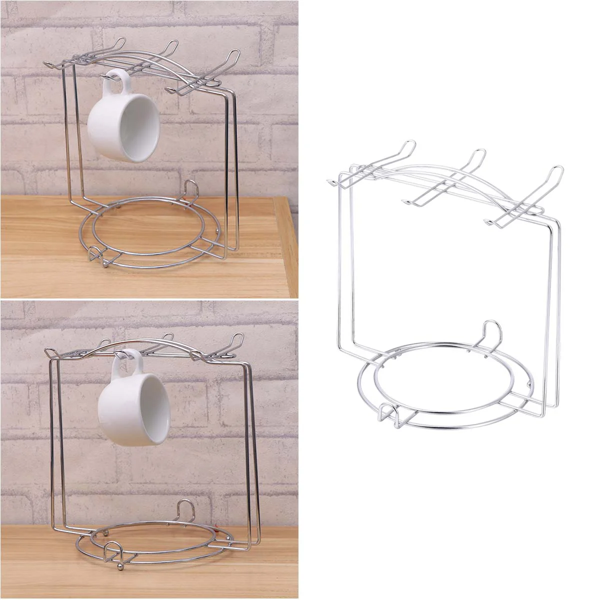 

Holder Cup Coffee Mug Rack Dishes Stainless Drying Countertop Steel Storage Tree Shelf Organizer Stand Counter Drainer Hanger