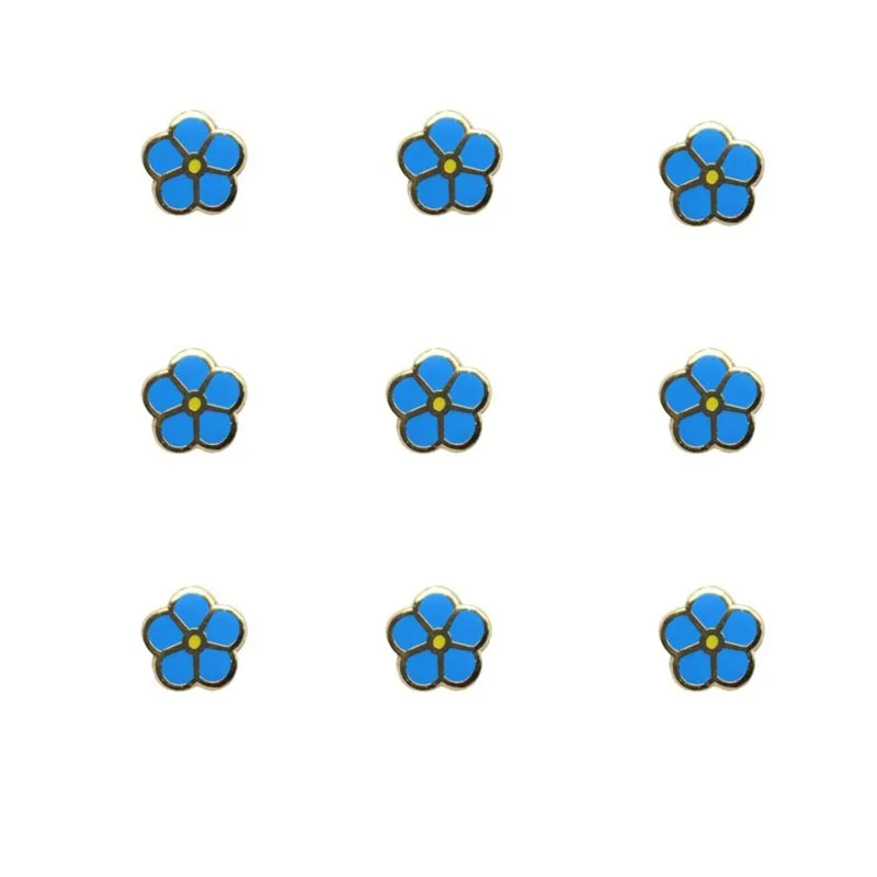 9 PCS Masonic Lapel Pin -  FORGET ME NOT Lapel Pin Freemason Blue Flower Symbol Badges with Clutch, 0.3''