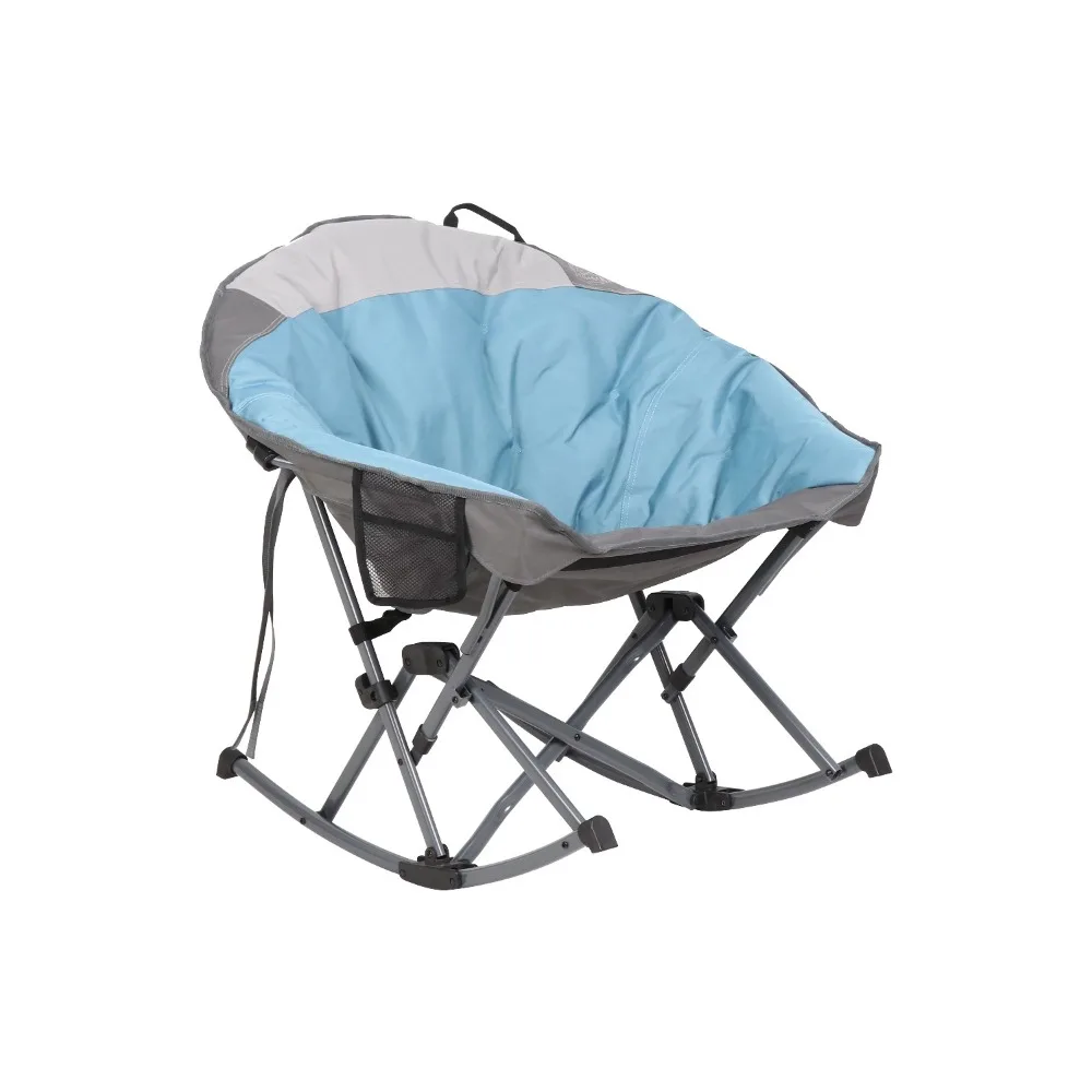 

Swinging Club Chairs Blue Adult Polyester Fabric with Side Mesh Phone Pockets for Easy Storage and Transportation