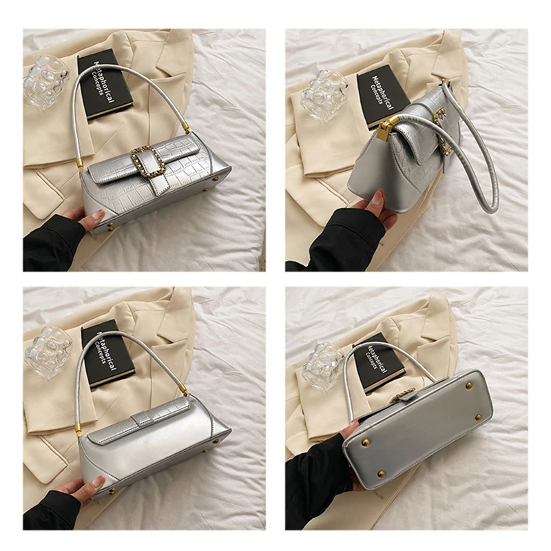 Women Stone Pattern Shoulder Bag Retro Classic Purse Clutch Shoulder Tote HandBag with Zipper Closure For Women