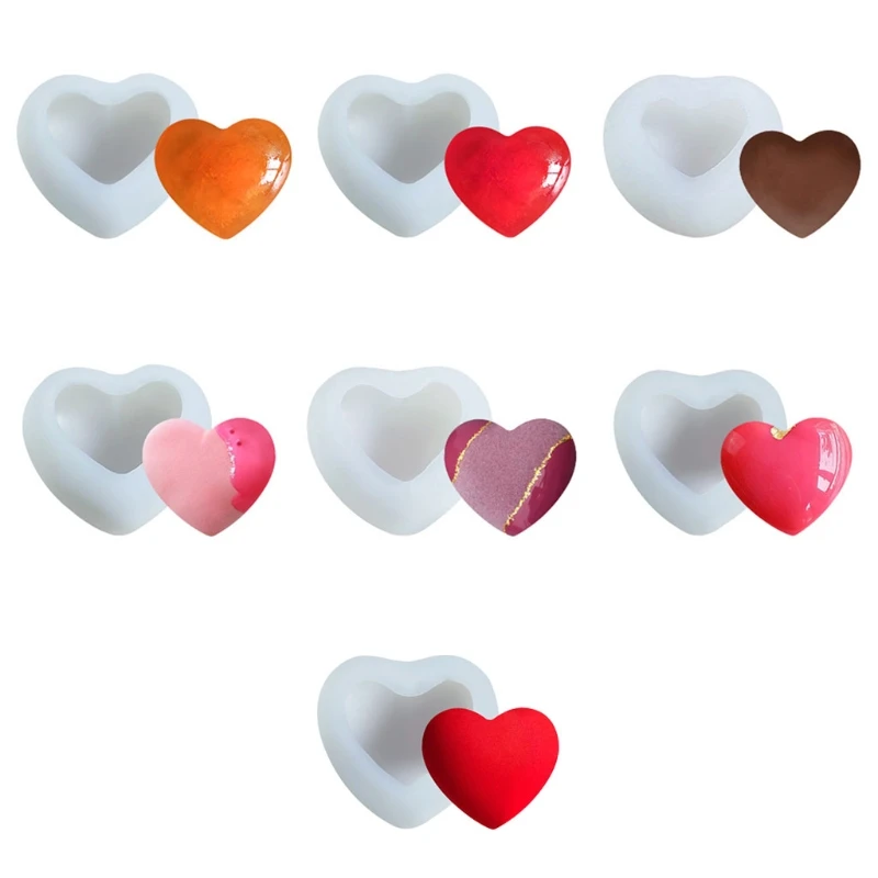 

Resin Crystal Epoxy Mold 3D Love Heart Cake Chocolate Silicone Mould DIY Crafts Aromatherapy Candle Handmade Soap Making Tool