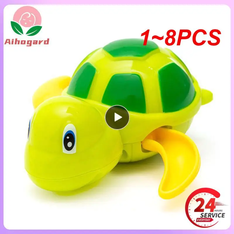 

1~8PCS Bath Toys Turtle Dolphin Baby Shower Baby Wind Up Swim Play Toy Swimming Pool Accessories Baby Play In Water Random Color