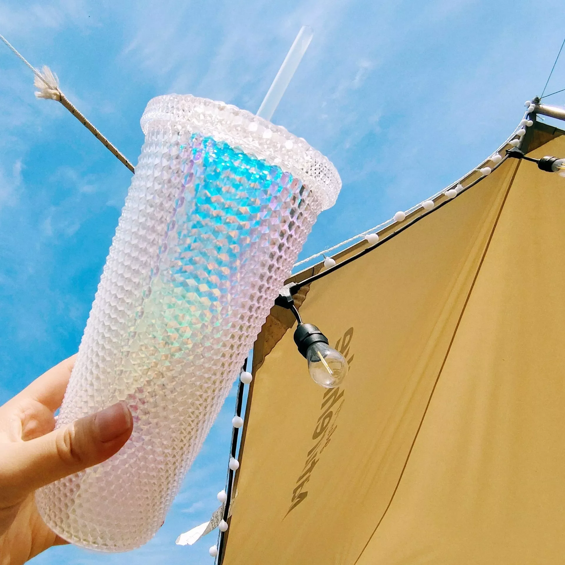 

2023New Diamond Radiant Goddess Water Bottle For Girl Double Wall Studded Tumbler with straw BPA Free Summer Drinkware