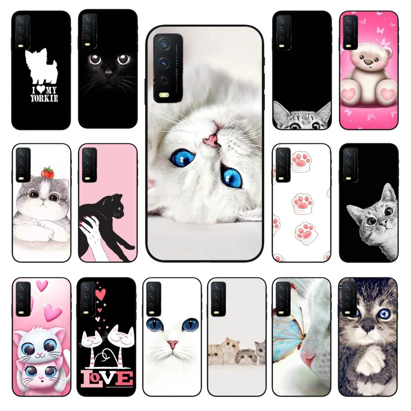 New Year Gifts Cute Cat Phone Case for VIVO Y15s Y20 Y11 Y12 Y17 Y19 Y20S Y31 Y9s Y91 Y21 Y51 Y20i Y93 Y12S Y70