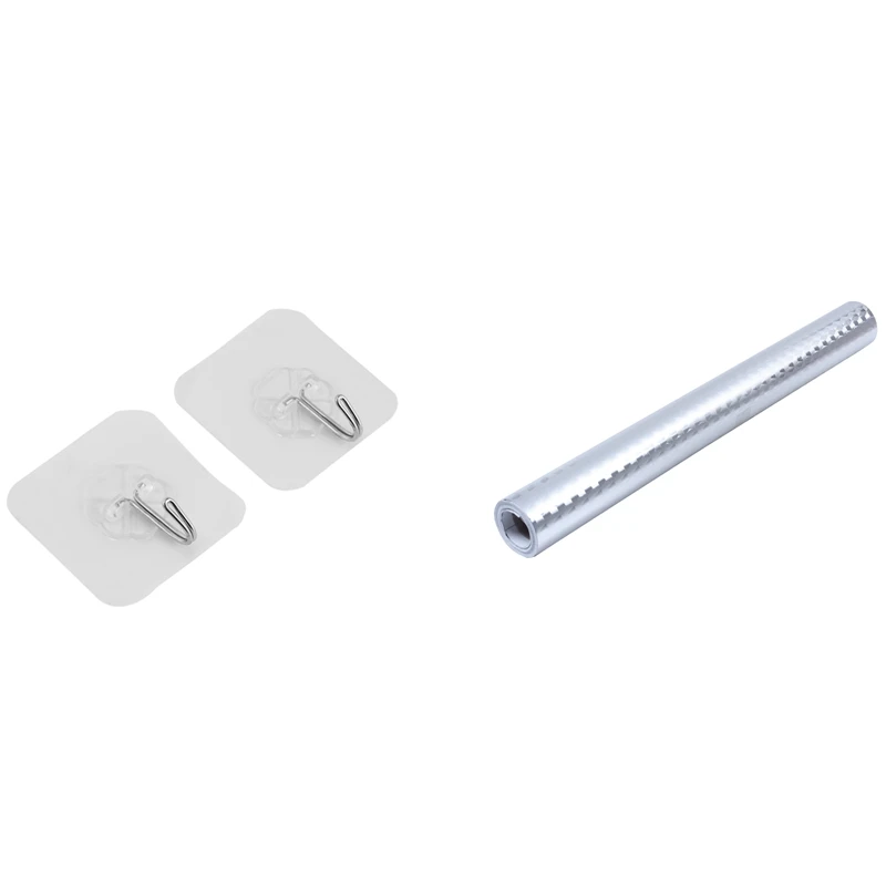 

2Pcs Strong Transparent Suction Cup Sucker Wall Hooks With Oil Proof Waterproof Sticker Foil Kitchen Wall Stickers