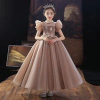 formal kids evening dresses for child girls birthday party prom dresses long 2022 fluffy luxury gowns elegant princess communion