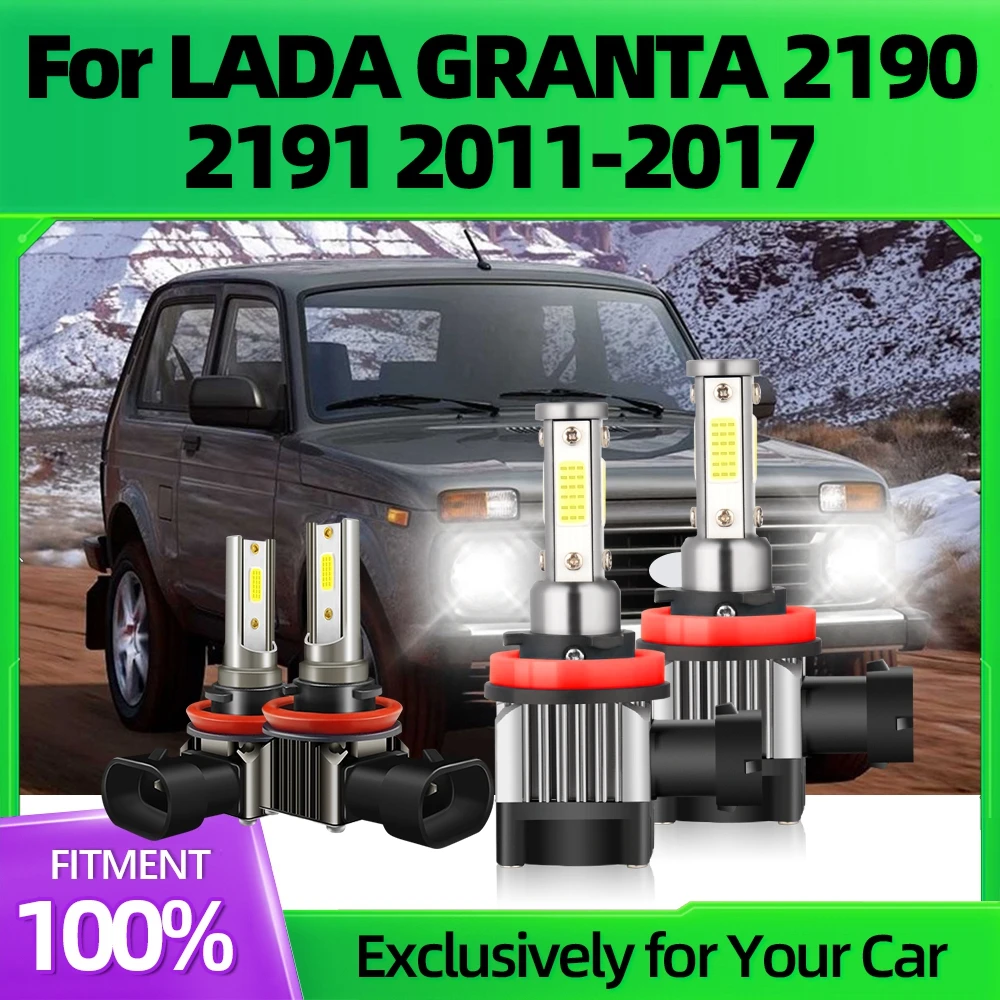 

Canbus LED H4 Headlights High Low Bulbs Fog Lights Car CSP Bright White Turbo Lamps Kit IP68 For LADA GRANTA 2190 2191 2011-2017