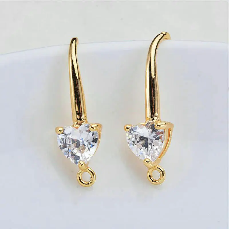 

Серьги-гвоздики с фианитом, 14 х20 мм