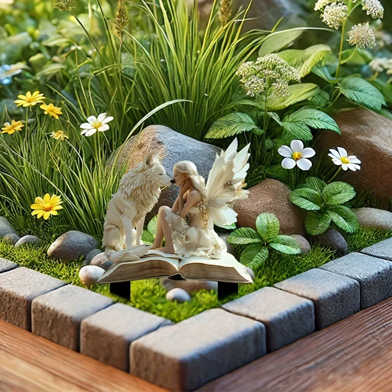 Majestic Wolf And Fairy акриловая вставка для цветочного горшка подходит горшечных