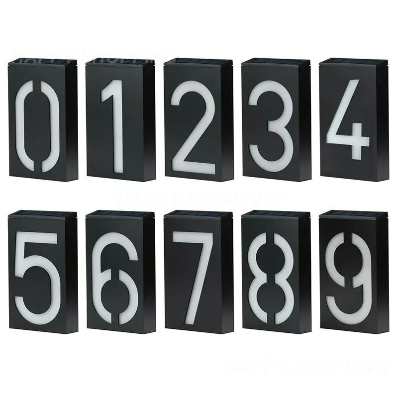 

HOT!!! Solar Power LED Sign Light House Hotel Door Address Digits Plate Plaque**