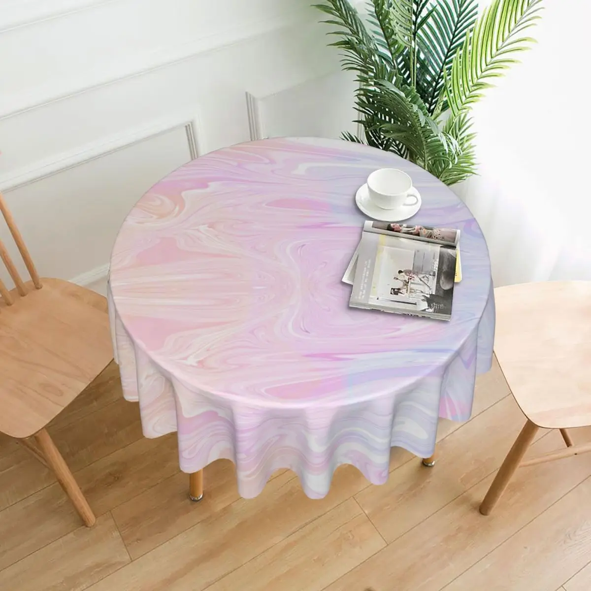 

Colorful Marble Tablecloths Living Room Table Decoration Fabric Round Tablecloth