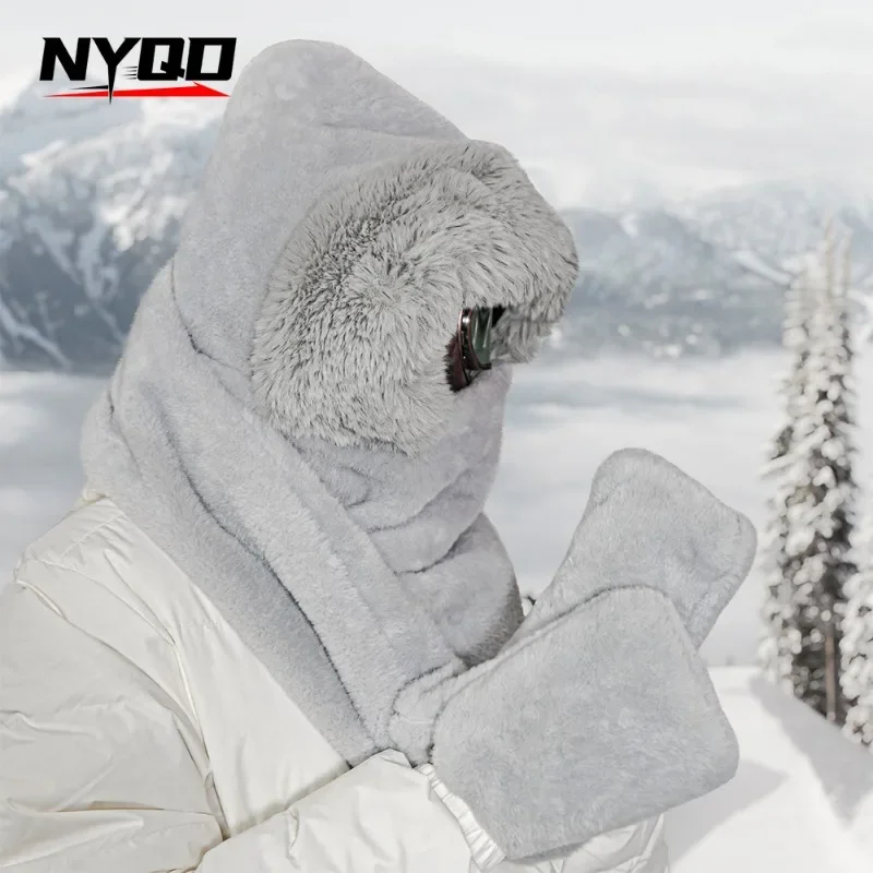 Шарф зимняя шапка корейская версия милые и универсальные зимние цельные теплые