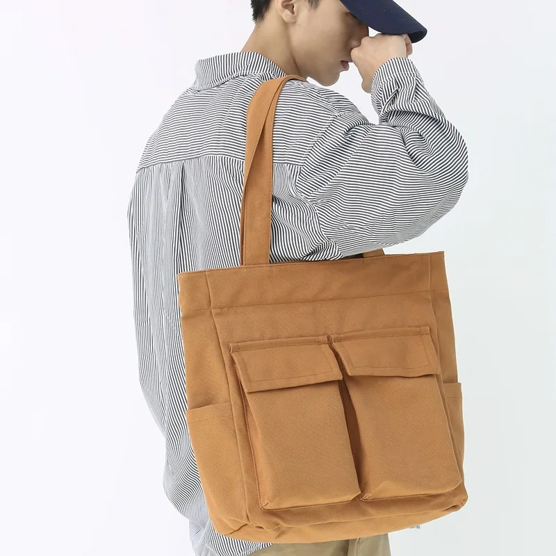 Large Capacity Canvas Shoulder Bags Solid Soft Denim Leisure Or Travel Bag for Women Fashion Fatchals Winter Package