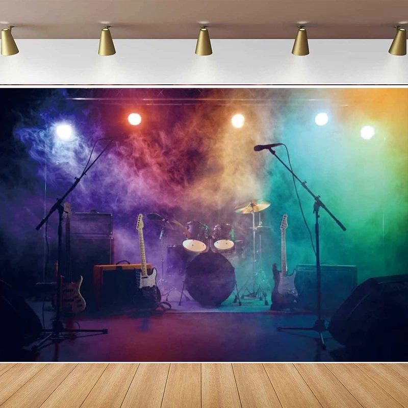 

Music Concert Stage Photography Backdrop Music Party Musical Studio Band Live Shows Musicians Background Wedding Birthday Party