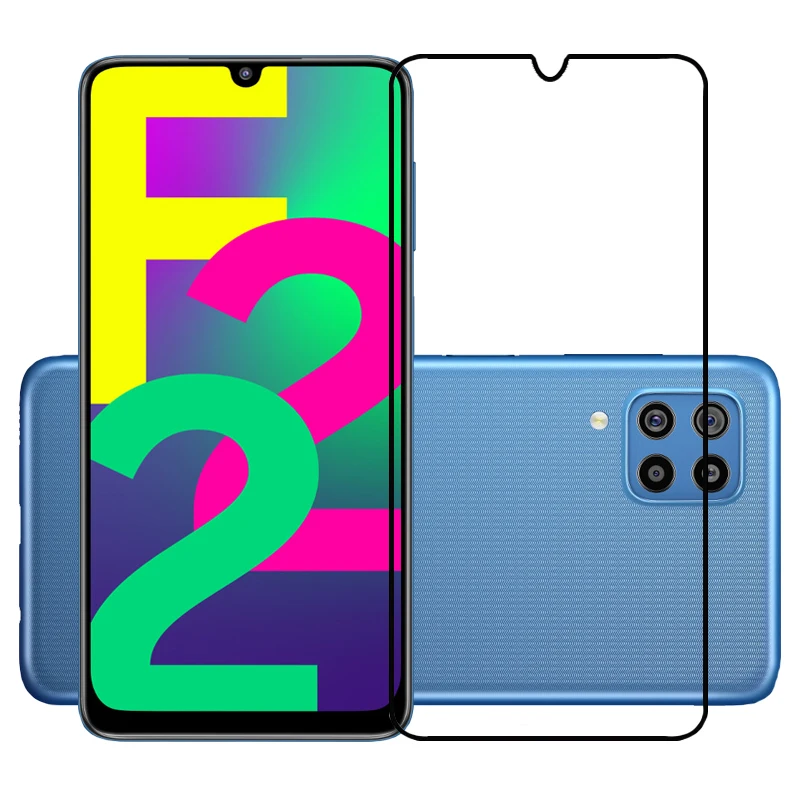 Полная защита экрана для Samsung Galaxy F22 A72 A52 A32 F22 F62 F52 F41 F12 F02S устойчивая к царапинам Защитная пленка закаленное стекло