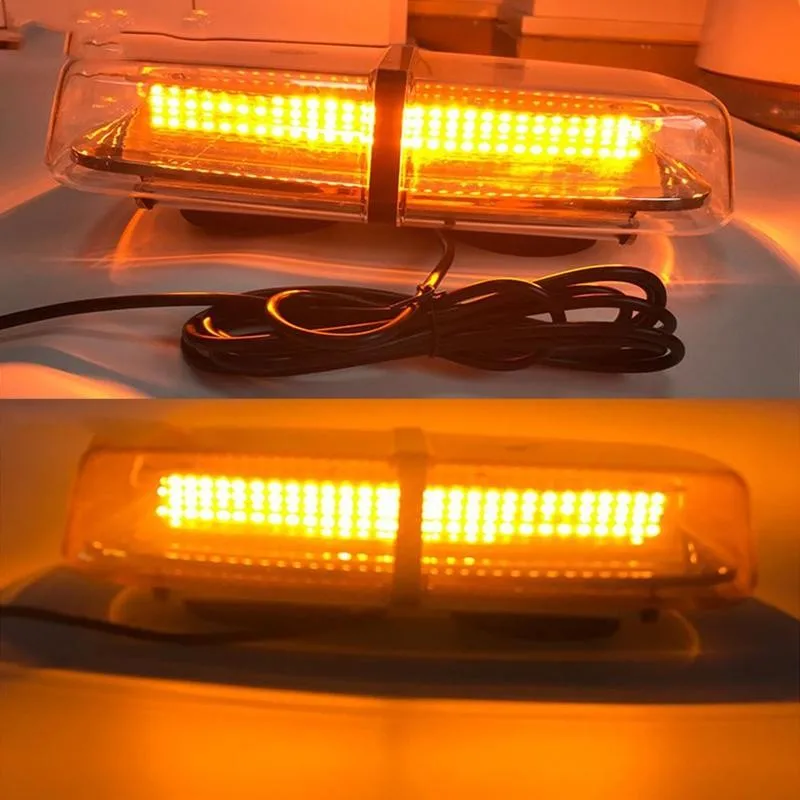 

72LED Amber Yellow Truck Car Led Strobe Roof Lights Becaon Police Emergency Rescue Magnetic Vehicle Ambulance 12V 24V