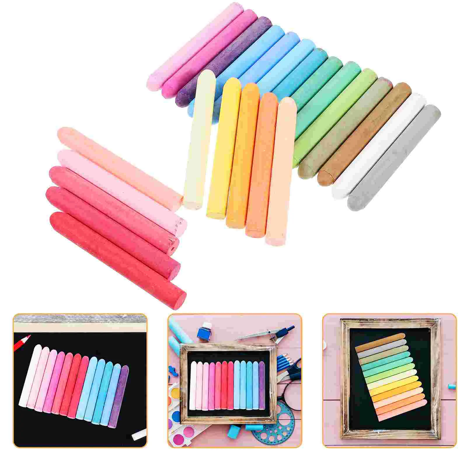 

24 Pcs Pastel Pencils Chalks Washable Erasable Household Multi-function Drawing Toner Teacher Supply Convenient Child