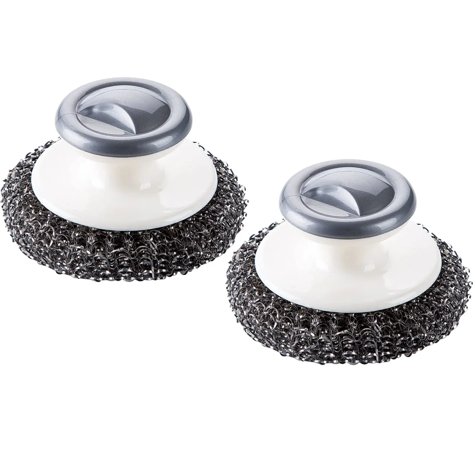 

Stainless Steel Scrubber with Handle，Heavy Duty Cleaning Supplies for Pots, Pans, Grills, Ovens & Other Tough Jobs