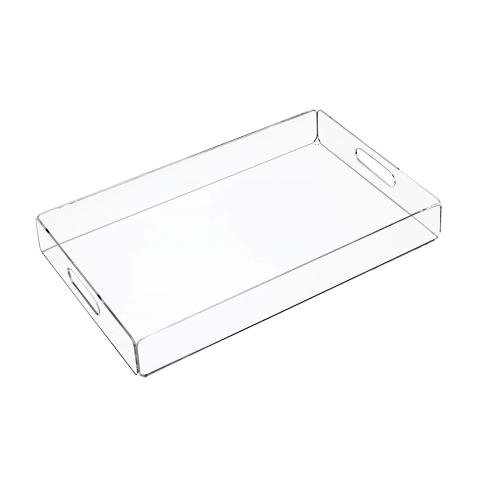 

Food Storage Acrylic Serving Tray Multipurpose For Kitchen Rectangle With Handles Breakfast Desktop Organizer Countertop Office