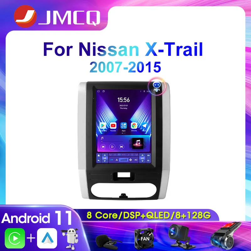 JMCQ 9.7" 2Din Андроид 11 Автомобильное радио для Nissan X-Trail X Trail 2 T31 2007-2015 Мультимедийный видеоплеер навигации GPS Carplay.