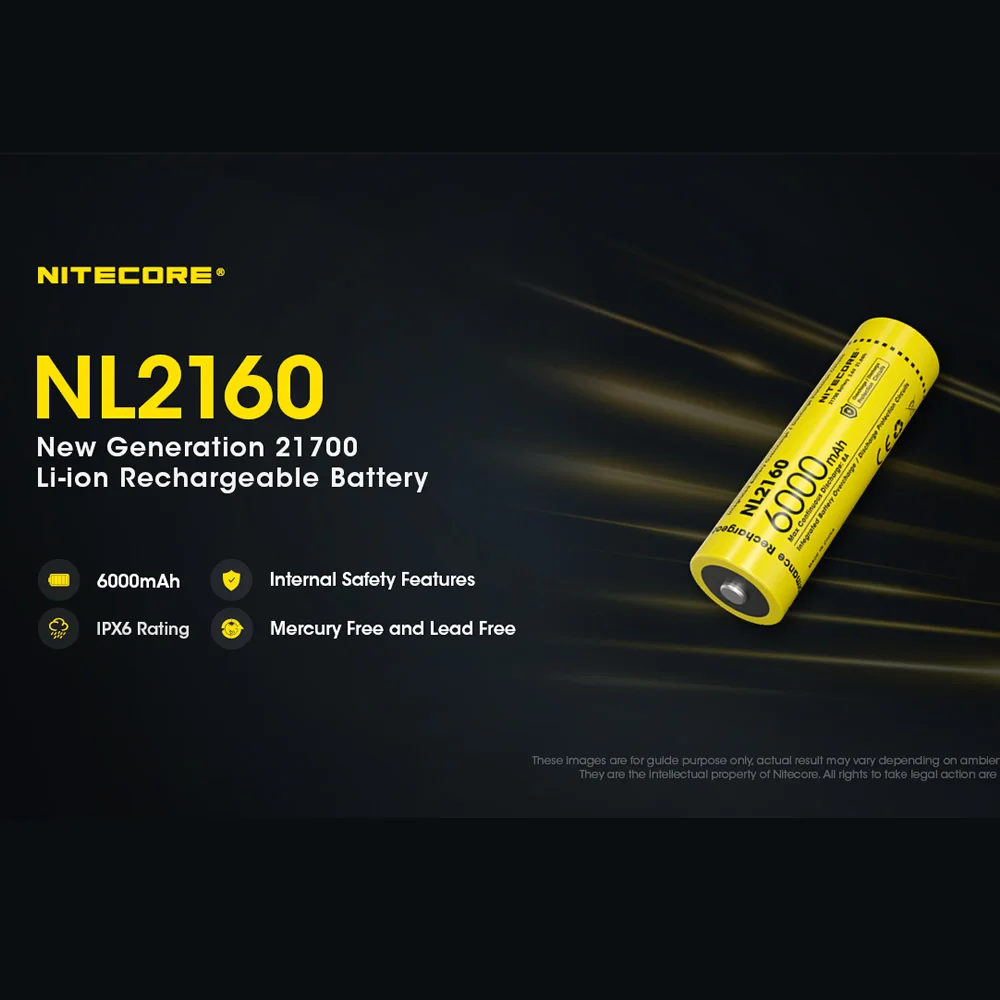 Литий-ионный аккумулятор Nitecore NL2160 нового поколения 2024 21700 мАч 6000 В 3 6 Вт/ч