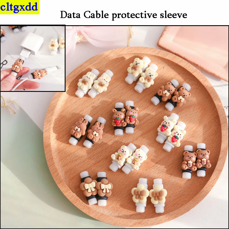 Милый мультяшный женский зарядный кабель cltgxdd 2 шт. противоударный защита кабеля