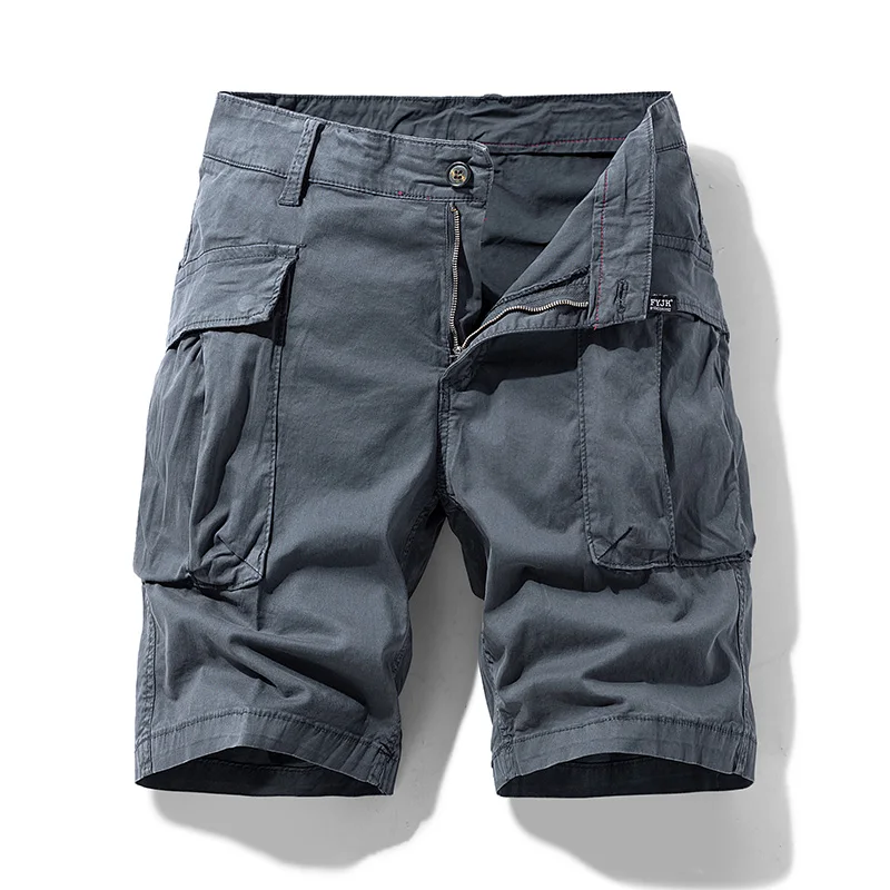 

Мужские шорты-карго, Новинка лета 2022, повседневный комбинезон из 100% хлопка, мужские военные тактические брюки с большими карманами, мужские ...