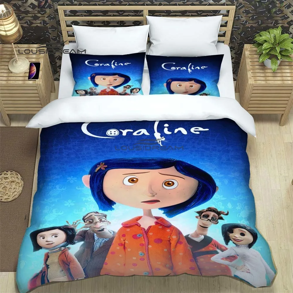 Мультяшный Комплект постельного белья Coraline 3D печать украшение для дома