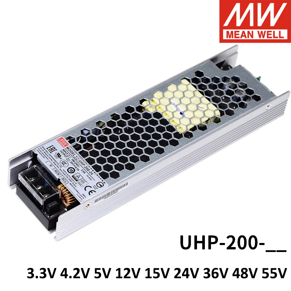 

Mean Well UHP-200 200W 3.3V 4.2V 5V 12V 15V 24V 36V 48V Slim Type with PFC Switching Power Supply Fanless Design Meanwell Driver