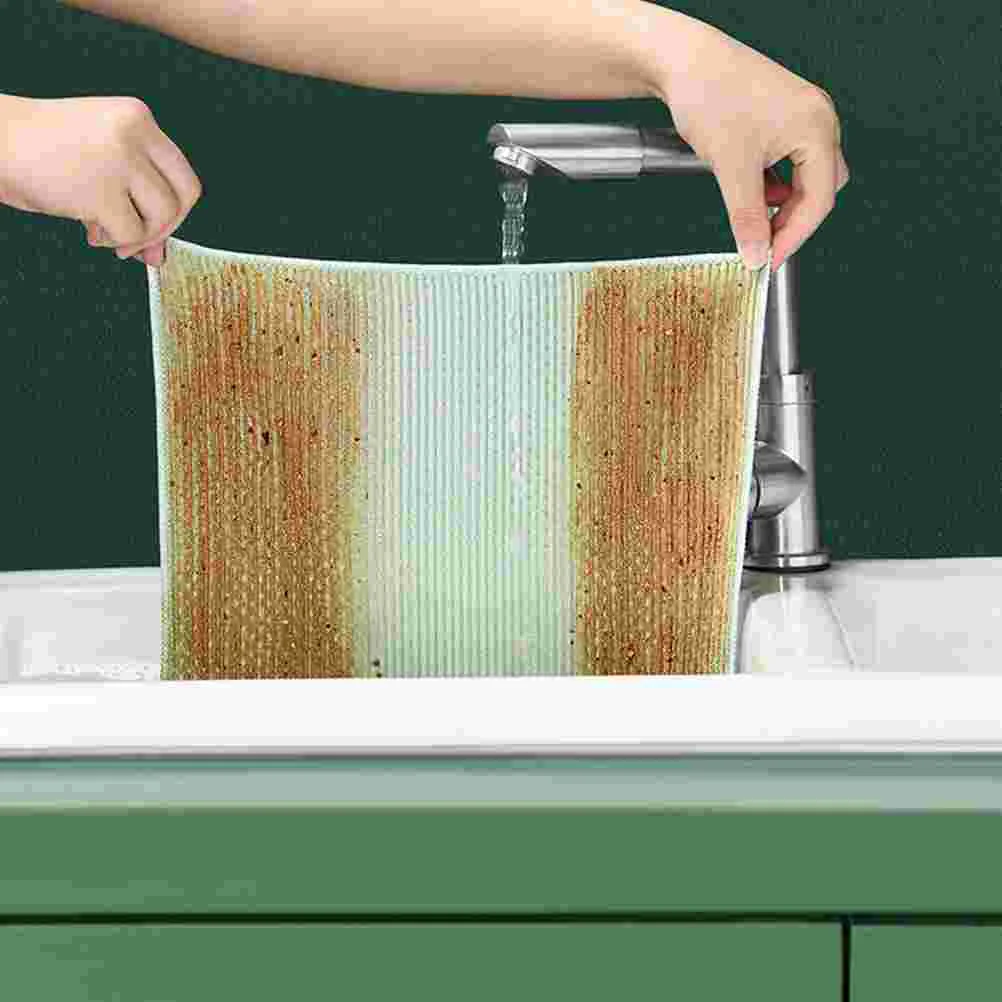 5 шт. кухонная тряпка для мытья посуды чистый полиэстер удобные полотенца чистки