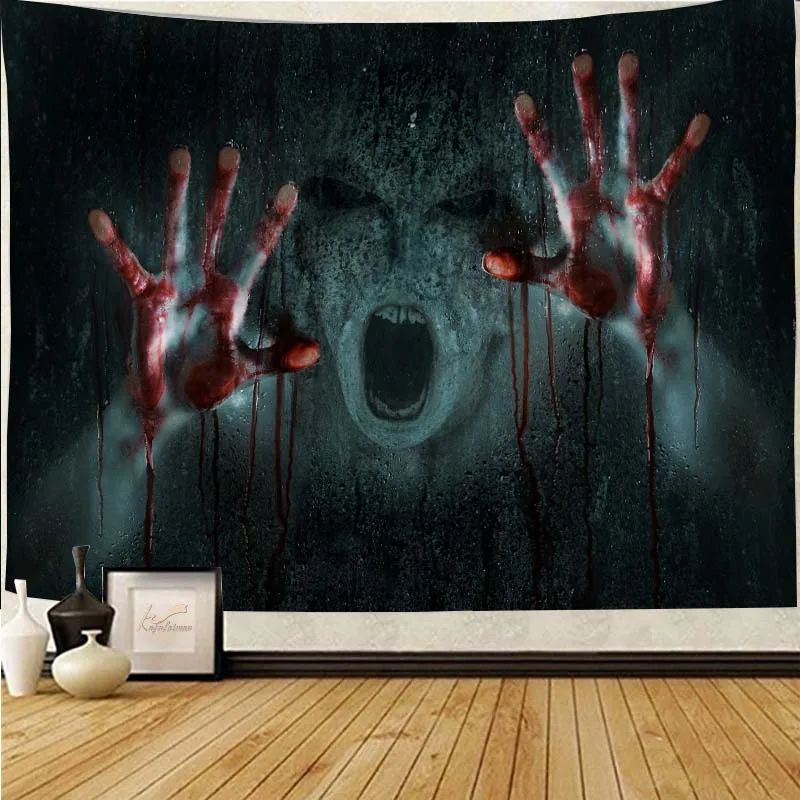 Horror Moive Tapestry Halloween Home Decoration Gift Prank Wall Art for Bedroom Living Room Dropshipping gothic images - 6