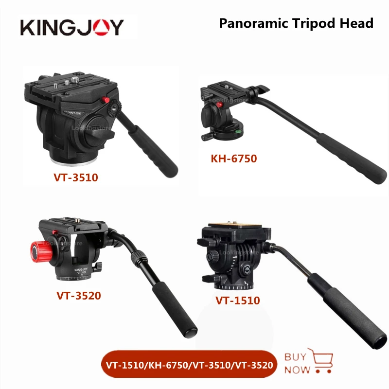 

KINGJOY VT-1510/KH-6750/VT-1510/VT-3520 Panoramic Tripod Head Hydraulic Fluid Video Head For Tripod Camera Holder Stand
