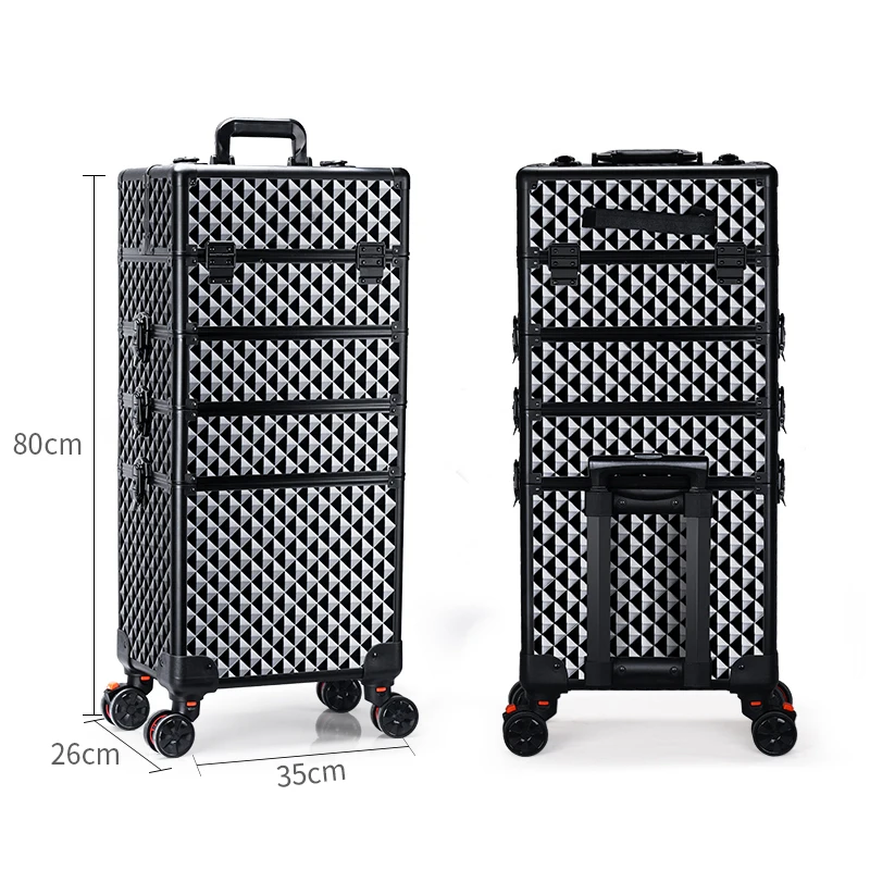Large-capacity makeup suitcase with trolley makeup box tattoo embroidery manicure toolbox professional makeup artist luggage