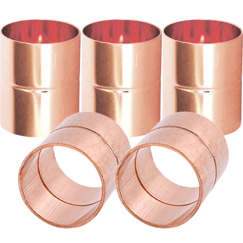 

5pcs Welding Pipe Fitting Copper Straight Coupling Straight Connector for Air Conditioning